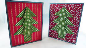 Fold the bottom right corner up to the top left corner. Origami Christmas Tree Card Tutorial Youtube