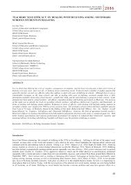 Keluargaku termasuk keluarga yang cukup berada. Pdf Teachers Self Efficacy In Dealing With Bullying Among Secondary Schools Students In Malaysia