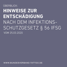 Ein spagat, der mit der neuesten novellierung nur teilweise. Hinweise Zur Entschadigung Nach Dem Infektionsschutzgesetz 56 Ifsg Bvt Bundesverband Tattoo E V