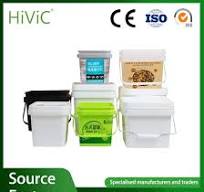 Factory Wholesale Pet Food Bucket 3L 5L Square Food Grade Plastic Bucket  with Lids Custom 10L Square Bucket