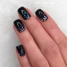 Black acrylic nails with silver glitter. Black Acrylic Nails With Glitter Short Novocom Top