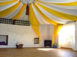 Alternate Fabric Panels Around Two Duct Taped Hula Hoops Leaves Room For A Drop Centerpiece Yoga Studio Home Backyard Canopy Diy Canopy