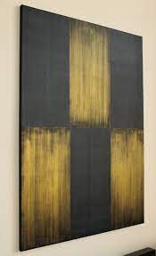 Vertikal 2 Acryl Auf Leinwand Gold Blau Schwarz Abstrakt Gold Streifen Kunst Moderne Kunst Bilder Idee Farbe Geometrische Malerei