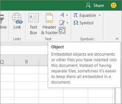 insert an object in your excel spreadsheet excel