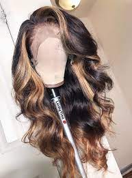 Blonde Highlight Side Bangs Lace Front Human Hair Wig Laidbytima002 Wig Hairstyles Hair Styles Body Wave Hair