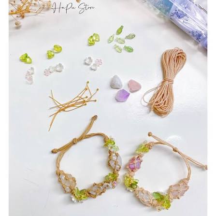 Set nguyên liệu làm vòng tay đính đá thô handmade
