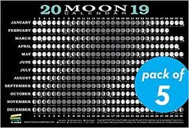 2019 Moon Calendar Card 5 Pack Lunar Phases Eclipses