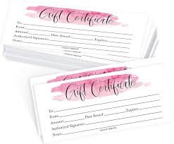 Businesses of all sizes give them out to customers, charities, and employees. Buy 25 Pink Blank Gift Certificates For Small Business Watercolor Paper Voucher For Massage Hair Nail Salon Spa Restaurants And Diy Coupon Cards For Birthday Mom Valentines Day Him Her