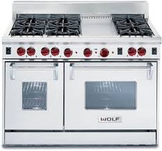 This range comes with an oven capacity slightly bigger. Wolf R486g 48 Inch Pro Style Gas Range With 6 Dual Brass Open Burners 4 4 Cu Ft Convection Main Oven Infrared Broiler Infrared Griddle Automatic Reignition And Drip Tray Natural Gas