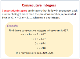 Consecutive Integer Problems Video Lessons Examples And Solutions