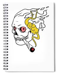 See more ideas about drawings, trippy drawings, trippy. Skull Smoking Weed Spiral Notebook For Sale By Funny Gift Ideas