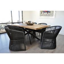 Pisgah handcrafted modern industrial mango wood dining bench by christopher knight home. Solis Natura 7 Piece Dining Set With Natural Solid Wood And Black Rattan Chairs Overstock 12984157