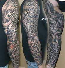 Best Black And Grey Sleeve Tattoos Black And Grey Celtic Sleeve Tattoo By Daniel Rosini Celtic Sleeve Tattoos Full Sleeve Tattoos Sleeve Tattoos