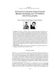 Ce programme de bourses d'études en asie est. Pdf Integrated Islamic Education In Brunei Darussalam The Hopes And Challenges Ismail S Wekke Academia Edu