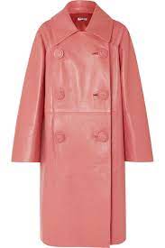 Miu Miu Double Breasted Leather Coat Net A Porter Com Palto Kurtka Moda