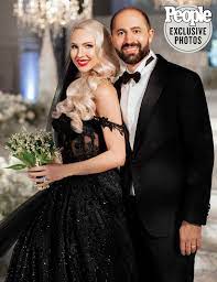 Selling Sunsets Christine Quinn Secretly Got Married Inside Her Gothic Winter Wonderland Wedding Celebrity Bride Black Wedding Gowns Black Wedding