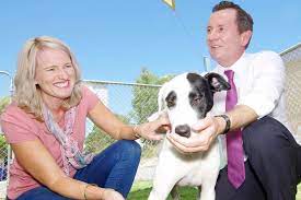 Mark mcgowan (politician) (born 1967), labor member of the western australian legislative assembly mark mcgowan (performance artist), british protester this disambiguation page lists articles associated with the same personal name … Mark Mcgowan With Wife Sarah And Dog Oprah Who Was Rescued By The Rspca After Being Abandoned Abc News Australian Broadcasting Corporation
