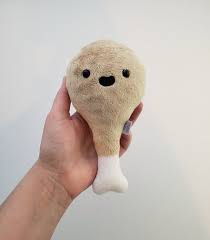 Happy Chicken Leg Plushie Handmade Plush Toy Etsy Handmade Plush Plushies Plush Toy