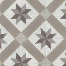 Revetement Pvc Largeur 4m Cordoba Beige Carreaux De Ciment Etoiles Texline Gerflor