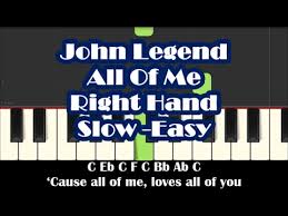 You can now find loads of easy online resources to get started! How To Play All Of Me By John Legend Right Hand Slow Easy Piano Tutorial Youtube