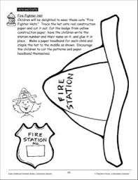 Fire Fighter Hat Pattern And Craft Activity Printables Fire Safety Preschool Community Helpers Preschool Community Helpers Theme