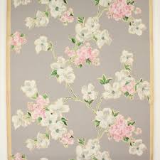From above of delicate light pink rose flower on white background in soft daylight. 1930s Vintage Wallpaper Pink White Flowers On Gray Rosie S Vintage Wallpaper