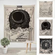 Throw twin wall hanging, bohemian tapestry, indian tapestry, beach sheet, etchnic decor art. Wall Hanging Tarot Tapestry Magical Sun Moon Bedspread Large Tapestries Cover Wish