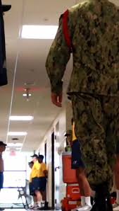 Students in Officer Candidate School, Class 01-25, at the Officer Training  Command Newport report for their Room, Locker, and Personnel Inspection,  August 6 2024. The importance of both physical and ...