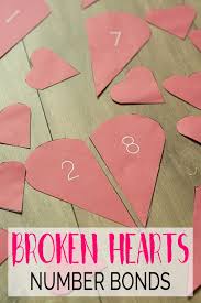 Use foam numbers while counting out food in a recipe. Broken Hearts Number Bonds For Valentines Themed Maths