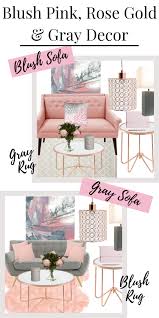 Gray doesn't need to feel stark or bland. Blush Crush Blush Pink Rose Gold Gray Living Room Mood Board