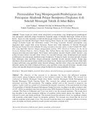We are a sharing community. Pdf Permasalahan Yang Mempengaruhi Pembelajaran Dan Pencapaian Akademik Pelajar Bumiputra Tingkatan 4 Di Sekolah Menengah Teknik Di Johor Bahru