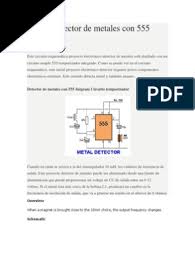 Este circuito detecta metal y también imanes. Simple Detector De Metales Con 555 Timer Red Electrica Cantidades Fisicas
