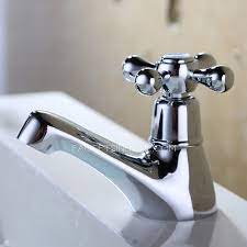Switching the hot to cold is a simple task, requiring only basic plumbing skill. Small Single Cross Handle Cold Water Bathroom Sink Faucet