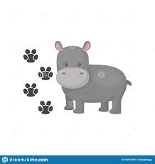 Este libro, escrito por un profesor universitario, trata todos los temas que se estudian en los cursos de animación, en el reino unido. Hipopotamo Gris Divertido Y Sus Huellas Personaje De Dibujos Animados Del Animal Salvaje Elemento Plano Del Vector Para El Libro Ilustracion Del Vector Ilustracion De Pegatina Imagen 130747991
