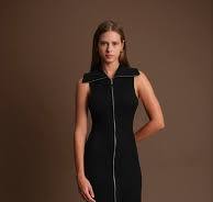 PAUL ZIP UP KNIT DRESS - CHOCOLATE / XS