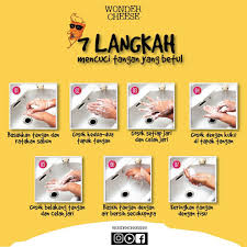 6 langkah cuci tangan yang benar. Poster 7 Langkah Mencuci Tangan Lakaran