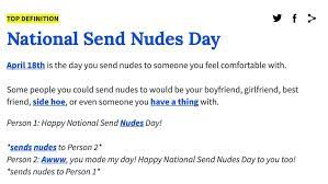 Orkhan Kerimov On Twitter National Send Nudes Day April 18th Is The Day You Send Nudes To Someone You Feel Comfortable With Sendnudesday Twitter