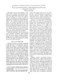 Cataract Extraction in Glaucomatous Eyes