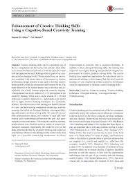 Analyse the degree to which a business embraces entrepreneurial qualities. Pdf Enhancement Of Creative Thinking Skills Using A Cognitive Based Creativity Training