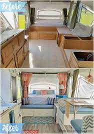 I would like to take an old tent trailer that has damaged canvas. Tracy S Pop Up Camper Makeover The Pop Up Princess Tent Trailer Remodel Popup Camper Remodel Pop Up Tent Trailer