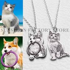 Display photos through projection or mobile phone camera, is an unexpected surprise. Custom Pet Necklace Personalized Pet Custom Memory Jewelry Photo Pendant Engrave Name 925 Sterling Silver Dog Cat Tag Portrait My Pets Shop