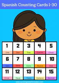 free printable spanish flashcards numbers 1 30 vocabulary flash cards number for subtraction