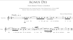 Come visit our 12,000 sq ft mega store, irelands biggest and best!! Agnus Dei From And On Earth Peace A Chanticleer Mass Sheet Music By Michael Mcglynn