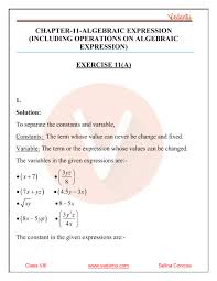 selina concise mathematics class 8 icse solutions for chapter 11 algebraic expressions