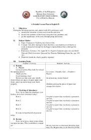 A Detailed Lesson Plan In English Iv Science Lesson Plans Elementary Teacher Lesson Plans Lesson Plan In Filipino
