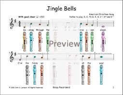 Jingle Bells For Recorder Christmas Sheet Music G
