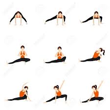 Illustration Stylized Woman Practicing Yoga Postures Prasarita Royalty Free Cliparts Vectors And Stock Illustration Image 137330770