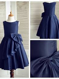 A Line Tea Length Flower Girl Dress Taffeta Sleeveless Scoop Neck With Bow S By Lan Ting Bride 2020 Us 49 99 Flower Girl Dresses Taffeta Frocks For Girls Tea Length Flower Girl Dress