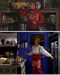 Swants are crazy pants made from old sweaters. In Beetlejuice Delia Is Wearing Charles Sweater As Pants While She Cooks Moviedetails