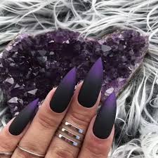 Black And Purple Ombre Nails Moola Money In 2020 Matte Nails Design Goth Nails Nail Art Ombre